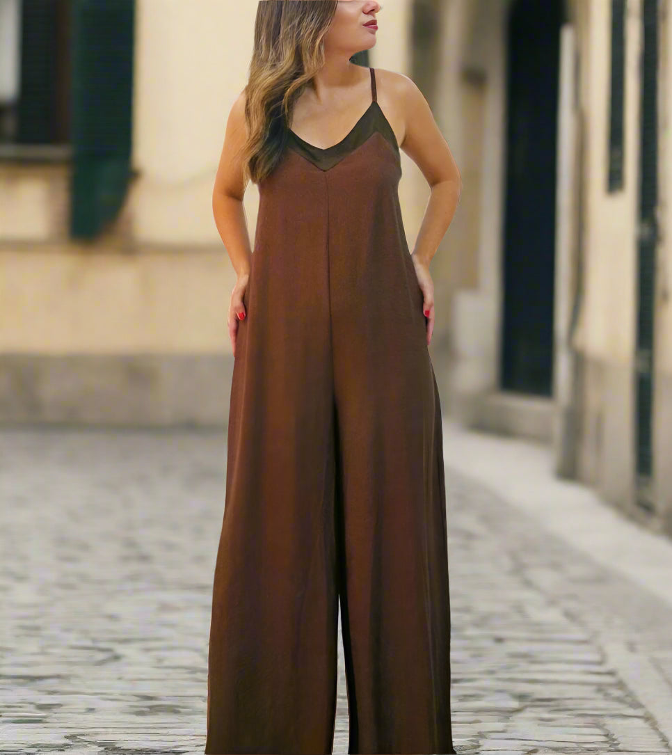 Brown Overall Jumpsuit