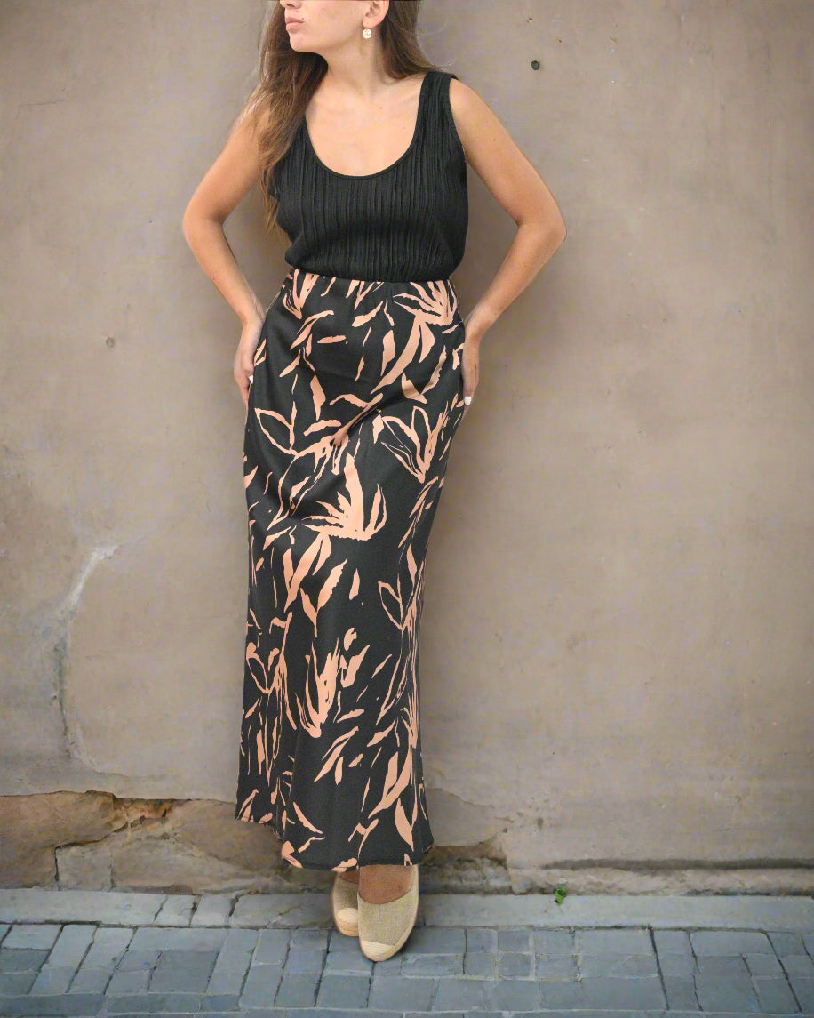 Black Floral skirt