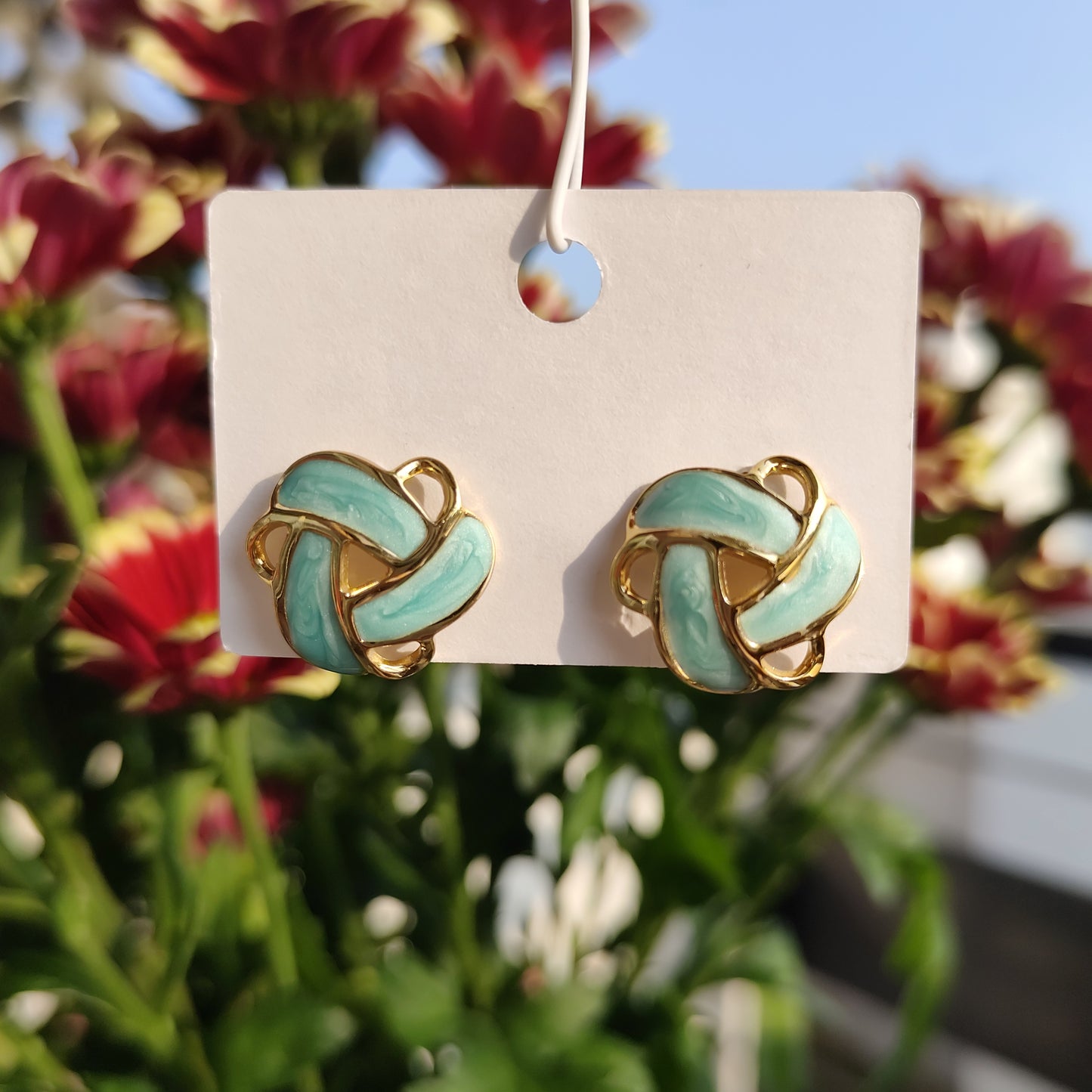 Aqua knot Earrings