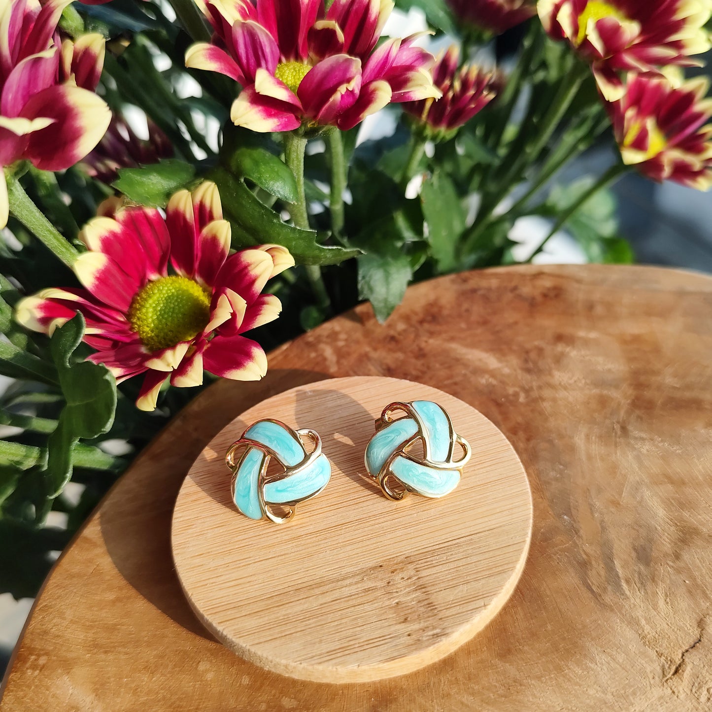 Aqua knot Earrings