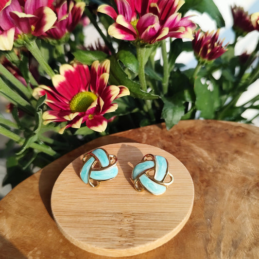 Aqua knot Earrings